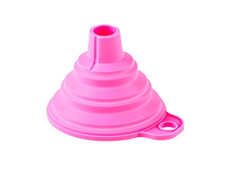 

1000pcs/lot Fast shipping Round Mini Silicone Gel Foldable Collapsible Style Funnel Hopper random colors