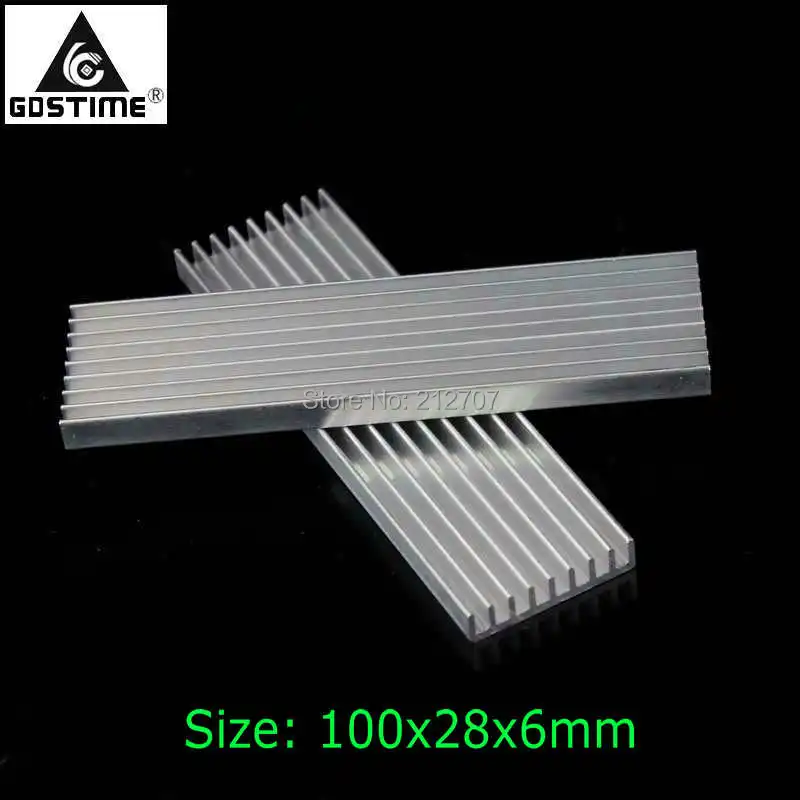 

50Pcs Gdstime 100x28x6mm DIY Heatsink Aluminum Radiator 100mm For LED Cooling