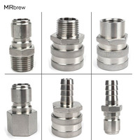 Stainless Steel 304 Homebrew Beer Quick Disconnect Set Ball Lock Style Fitting 1/2\