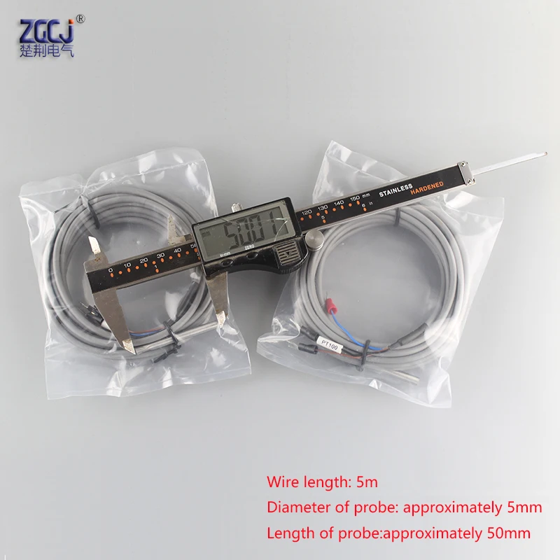 3 wires pt100 type temperature probe -50~300 degree 5m temperature sensor pt100 Thermal resistance