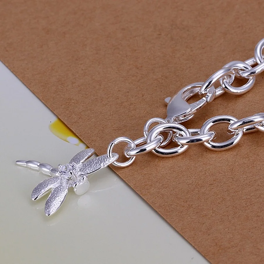 pretty nice Charms gift lovely nice Silver color Jewelry Bracelet women lady girl free shipping ladies chain H282