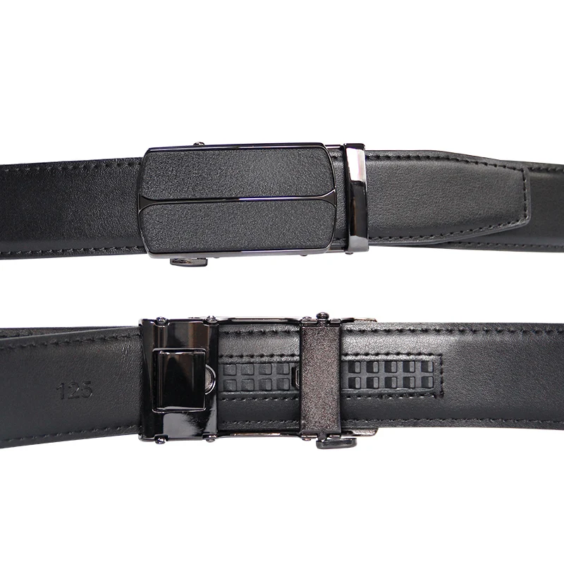 New Arrivals Men 100% Genuine Leather Belt Cowhide Cowboy Belt Straps With Alloy Automatic Buckle Gray Color Leather Straps