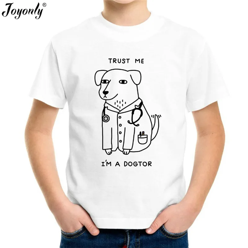 Joyonly 2019 Children T Shirt Cartoon Tee Shirt Cartoon puppy doctor  Baby T Shirt Kids T-shirt Boys/Girls Clothing