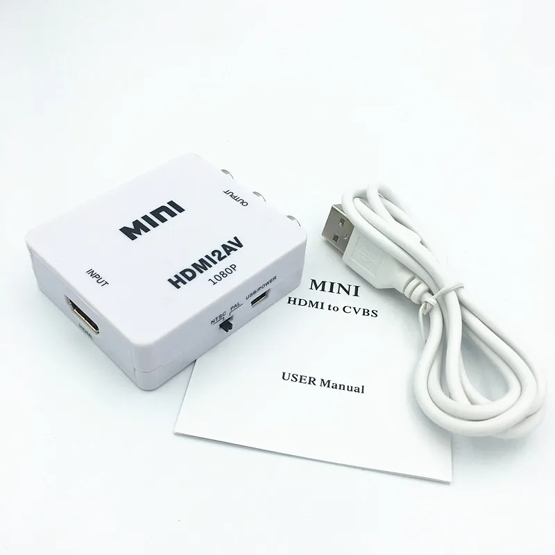 1080P HDMI TO AV 3 RCA คอมโพสิต CVBS S-VIDEO CONVERTER อะแดปเตอร์ PS3 SKY HDTV DVD สำหรับกล่องทีวี