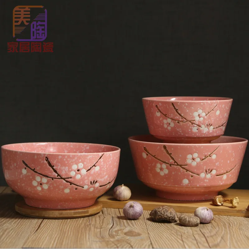 Japanese creative hand-painted glazed ceramic bowl household tableware