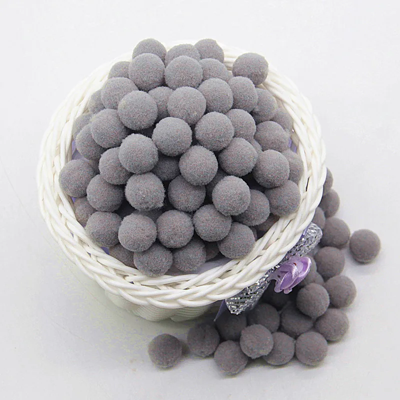 Gray Pompom 8mm 10mm 15mm 20mm 30mm Pom Poms Ponpon Crafts Supplies DIY for Kids Toy Garment Sewing Home Wedding Decorations 20g