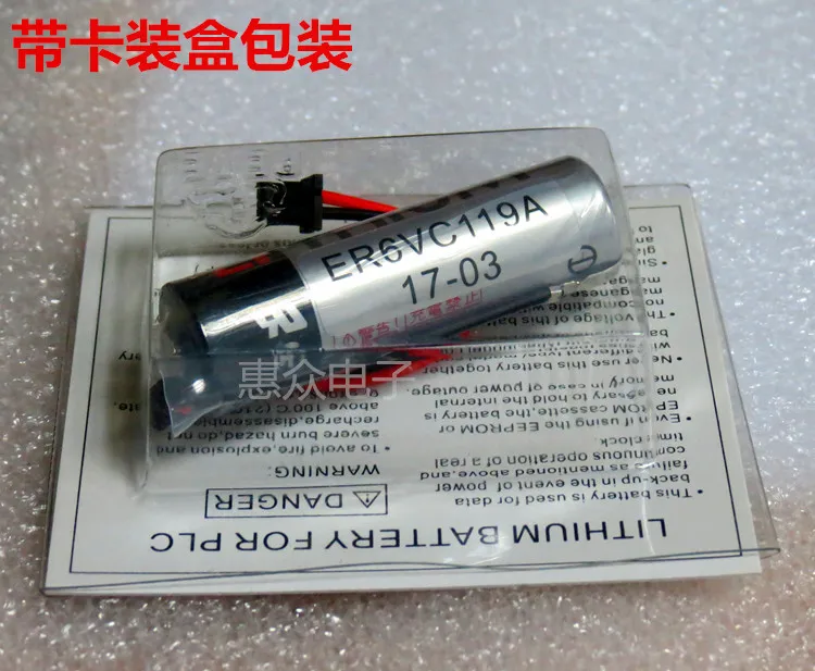 10ชิ้น/ล็อต100%เดิมใหม่ER6V ER6VC119A 3.6โวลต์2000มิลลิแอมป์ชั่วโมงแบตเตอรี่PLCด้วยสีดำเสียบจัดส่งฟรี