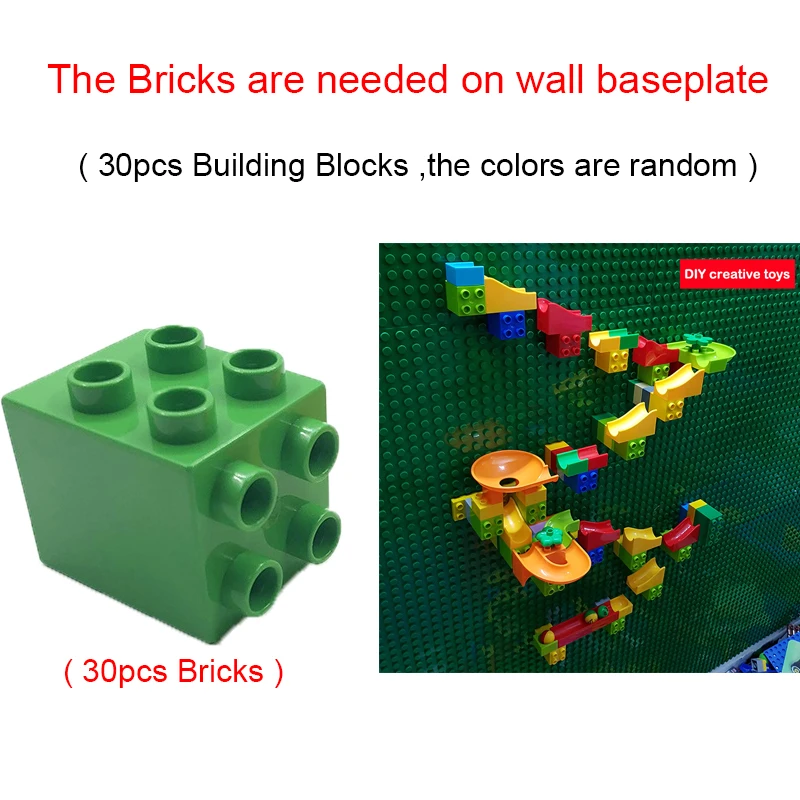 Big Size Technical Creative Wall Base Plate Building Block Marble Race Run Block Baseplate DIY Building Bricks Toy For Children