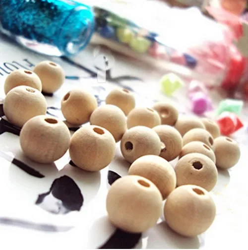 4mm 6mm 8mm 10mm 12mm 14mm 16mm 18mm 20mm 25mm 30mm 35mm 40mm Nature Color Round Wooden Beads  For DIY Making Accessory K05013