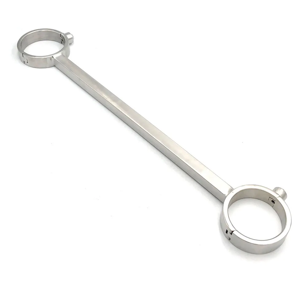 Lockable Ankle Cuffs Stainless Steel Leg Bondage Spreader Bar Legcuffs BDSM Tools Sex Toys For Couples Woman Adult Games