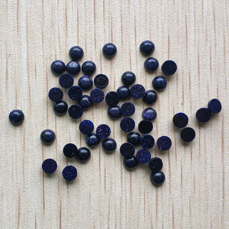 

Wholesale 50pcs/lot fashion high quality blue sand stone round cab cabochon beads for jewelry making 4mm free shipping