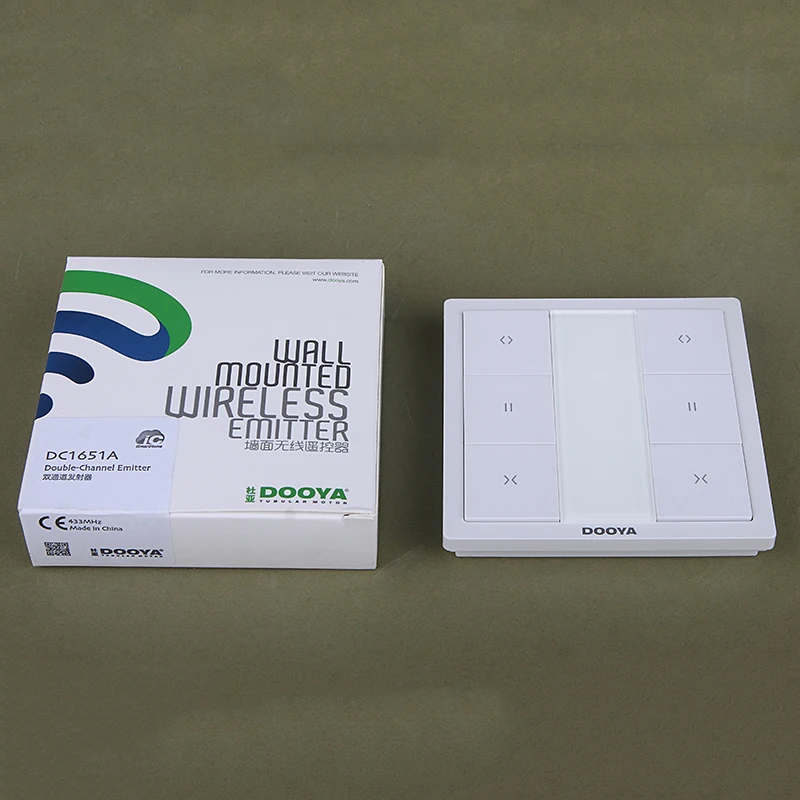 Dooya-Interruptor de pared DC1651, controlador remoto emisor de 2 canales, 433Mhz, para Motor de cortina eléctrica Dooya, accesorios para cortinas