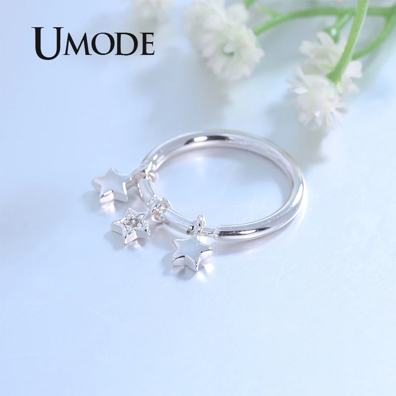 UMODE Cute Flower Rings for Women Engagement Finger Rings Fashion Pendant Ring for Gift Girl Designer Jewelry Accessories UR0494