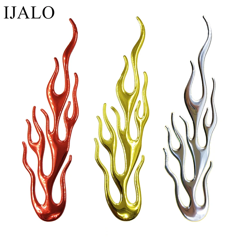3D Fire Flame Auto Emblem Badge Soft PVC Chrome Styling Car Sticker for Rearview Mirror Motorcycle Decal