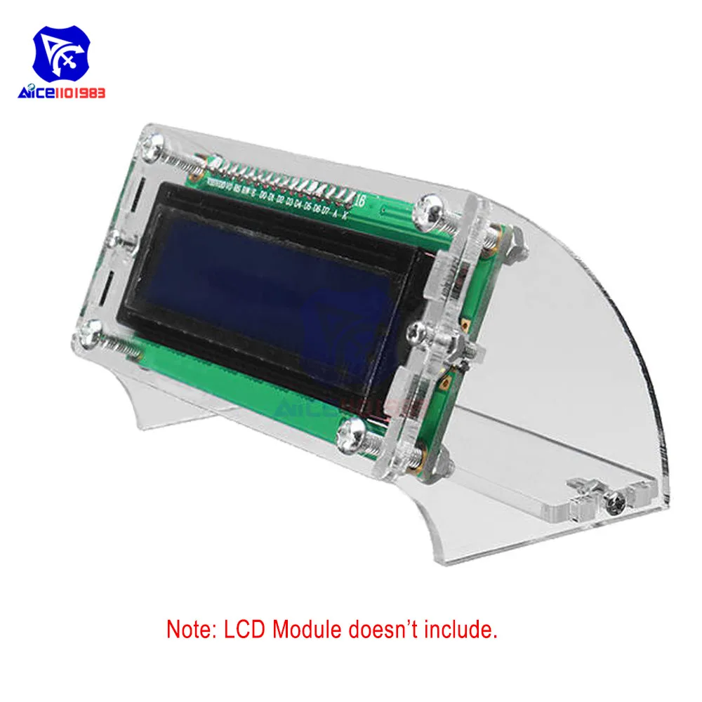 Transparent Acrylic Shell for LCD1602 LCD Blue/Yellow Screen with Screw/Nut LCD1602 Shell Case Holder