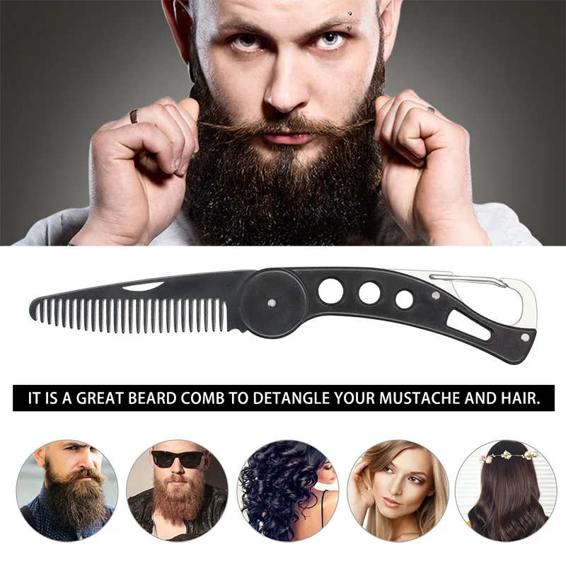 Multi Stainless Steel Beard Shaping Tool Beard Comb Sex Man Gentleman Beard Trim Template Hair Cut modelling tools Beard Brush