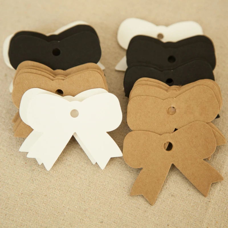 100pcs/lot 6*5cm Butterfly shape Kraft Paper tags/hang tags/cards for Gift packing/Price/garment clothes/shoes/bags/accessories