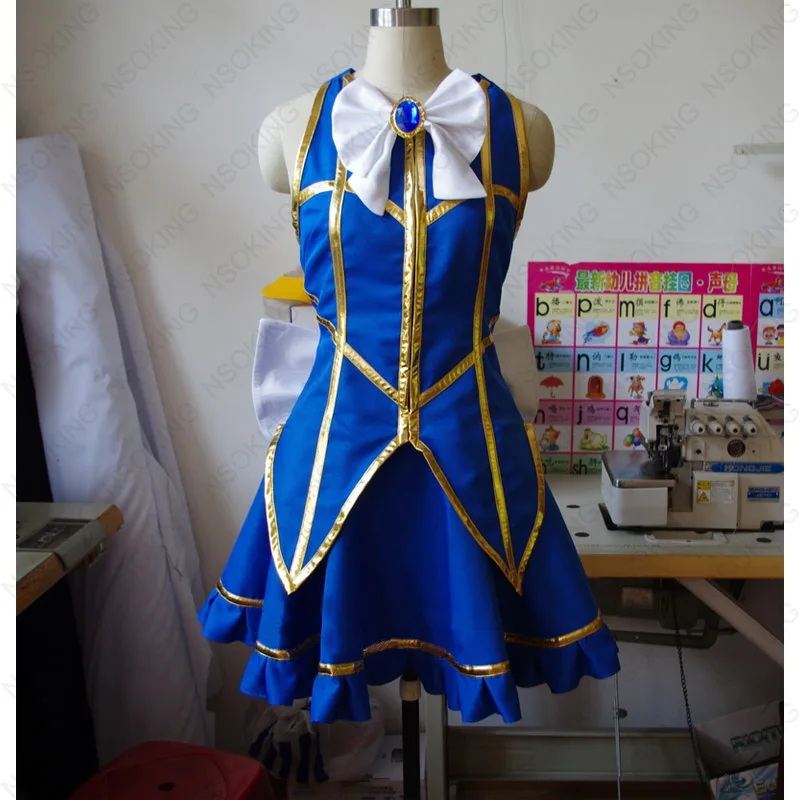 

New Anime Tail Lucy Heartfilia Cosplay Blue Gold Costume