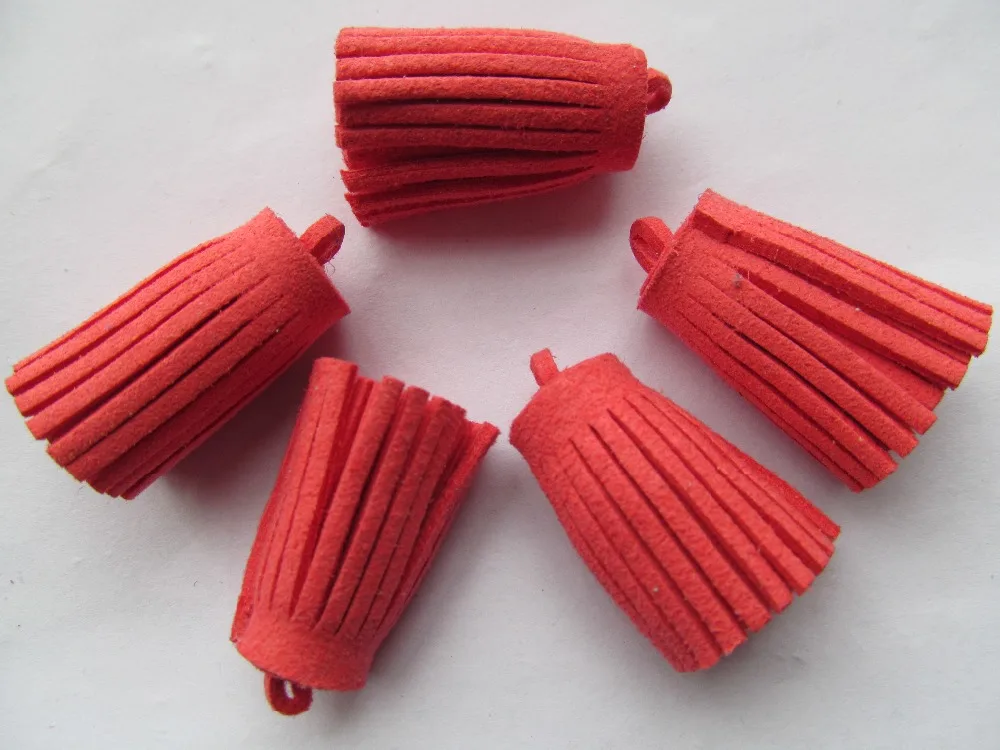 Free Shipping 10pcs 33mm Handbag Tassels,DIY Accessories, Salamon Korean Fleece Suede Cord,Chamois Macrame Bag Component