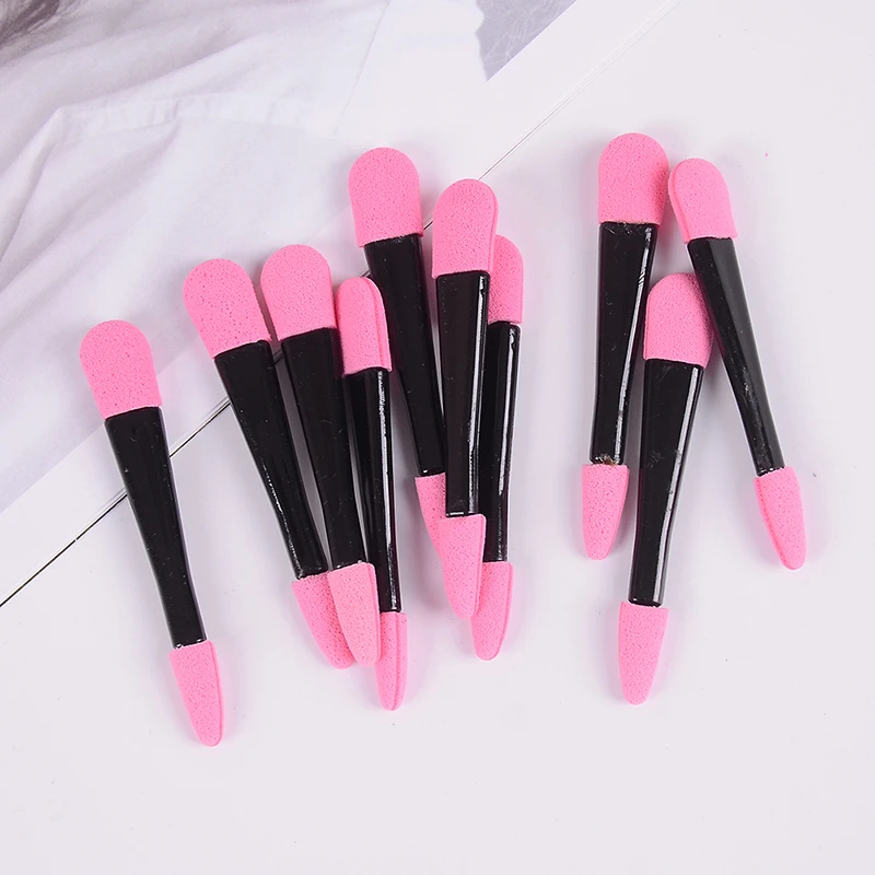 10pcs Portable Eye Shadow Brushes Powder Brush Double Ended Eyeshadow Applicator Pro Sponge Eye Shadow Make Up Supplies