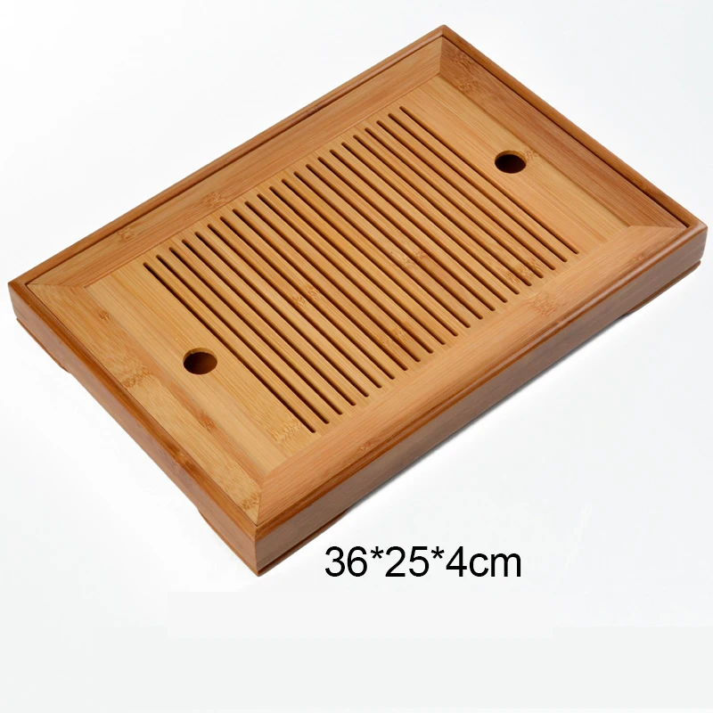 Natural Bamboo Tea Tray Rectangular Traditional Puer Wooden Tea Tray Chahai Tea Table - Image 2