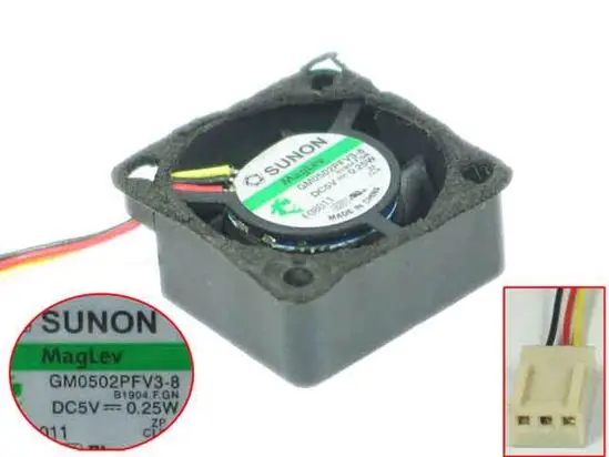 

SUNON GM0502PFV3-8 B1904.F.GN DC 5V 0.25A 25x25x10mm 3-Wire Server Cooling Fan