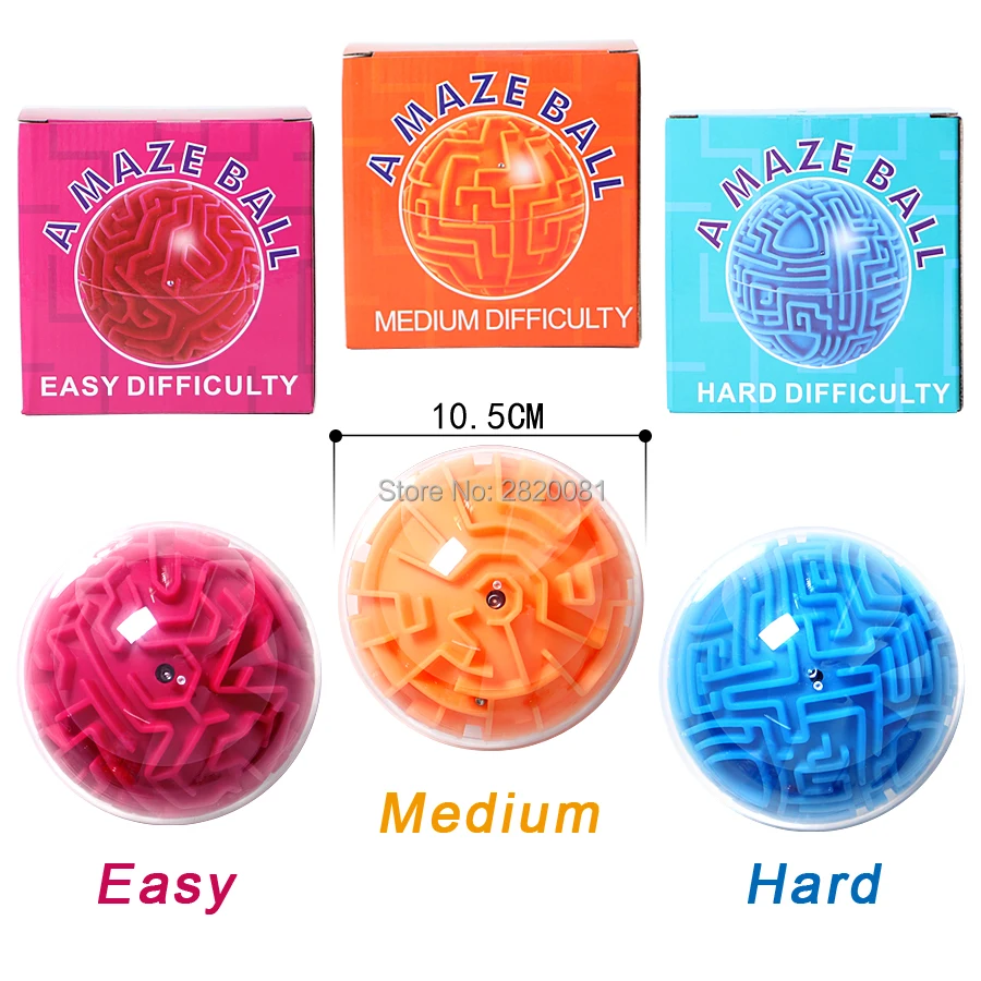 3D Magic Maze Ball Puzzle Cubes Marble Game Rolling Ball,3styles Challenge Yourseft Educational IQ Toys For Kids