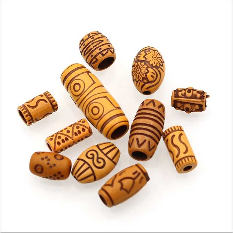 New Retro Hot Acrylic Beads Imitation Wood Beads Oval Shape For Handmade DIY Necklace Bracelet Jewelry Accessories Making