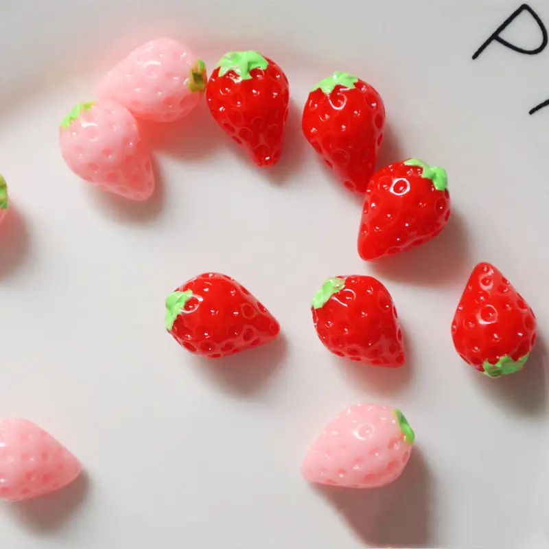 6pcs/lot Fruit Strawberry DIY Slime Supplies Accessories For Slime Filler Miniature Resin Kids Polymer Plasticine Gift