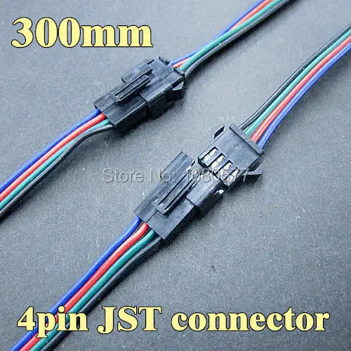 20 pair 300mm Male And Female JST Connector 4 Pin Plug For 3528 5050 RGB LED Strip Connecting