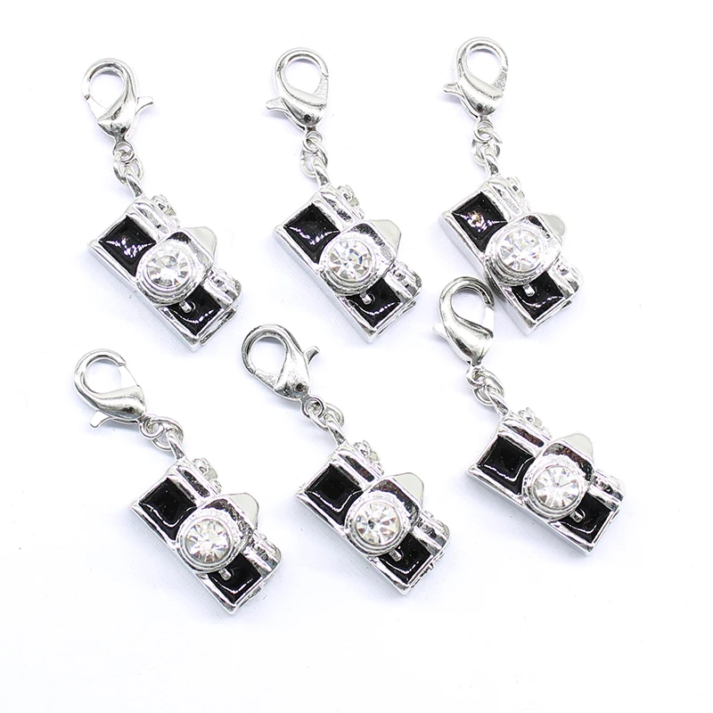 Camera lobster clasp diamond pendant charm fashion DIY accessories