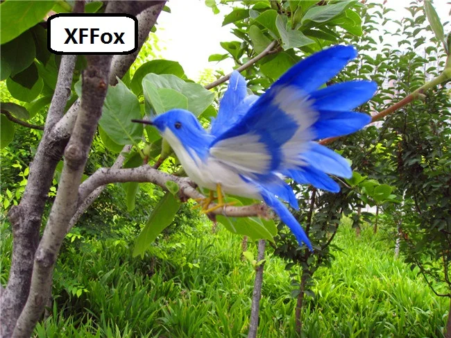 new reallife blue&white bird model foam&feather simulation wings bird toy gift about 16cm xf0635