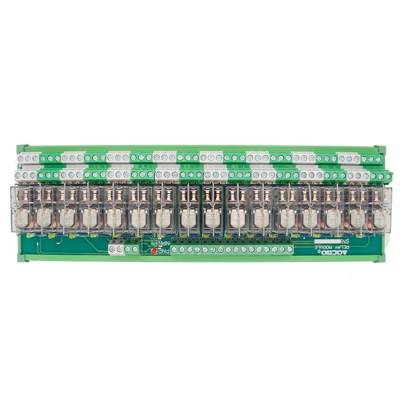 16 Channel OMRON DPDT G2R-2 DIN Rail Mount Interface Relay Module