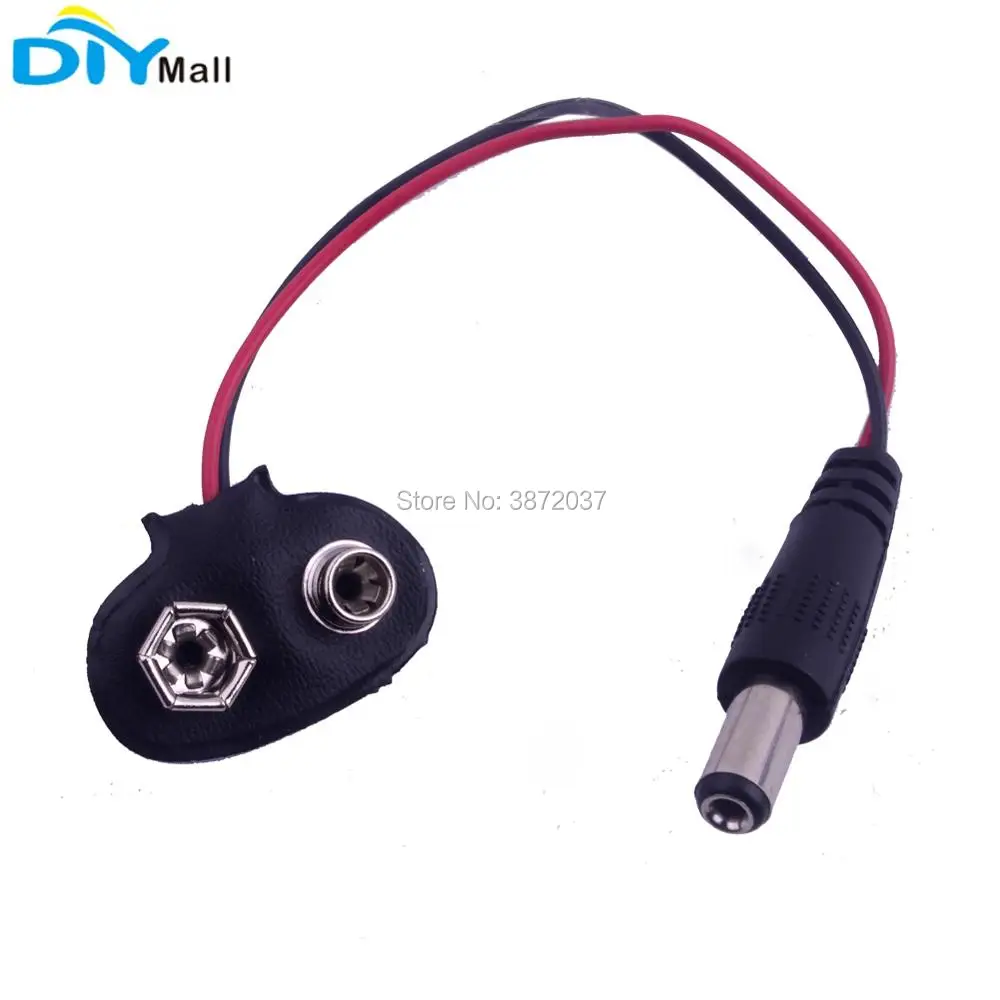 10 pz/lotto 9 V Batteria Clip di 2.1 millimetri X 5.5 millimetri Maschio DC Spina per Arduino