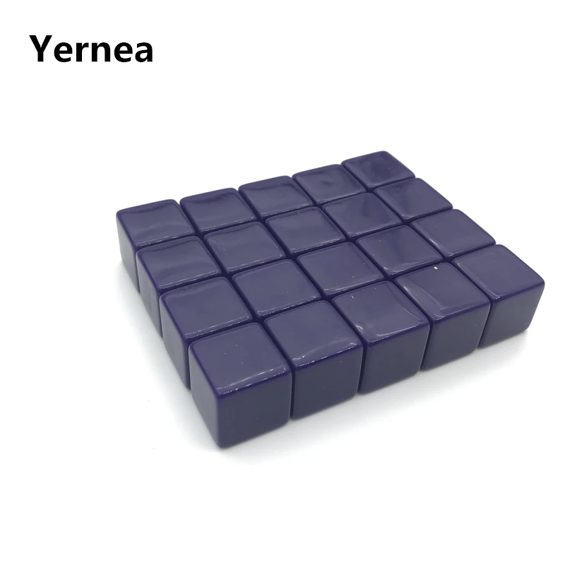 Yernea-dados en blanco de acrílico púrpura para niños, de 16mm cubo estándar de alta calidad, DIY y tallado, suministros de enseñanza, 50 piezas