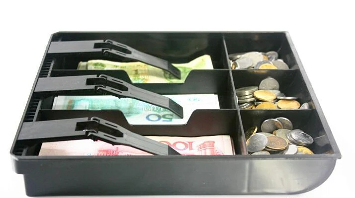 علبة نقود بلاستيكية صلبة ، 6 صناديق ، استخدام جديد لتصنيف الأموال ، درج أمين الصندوق