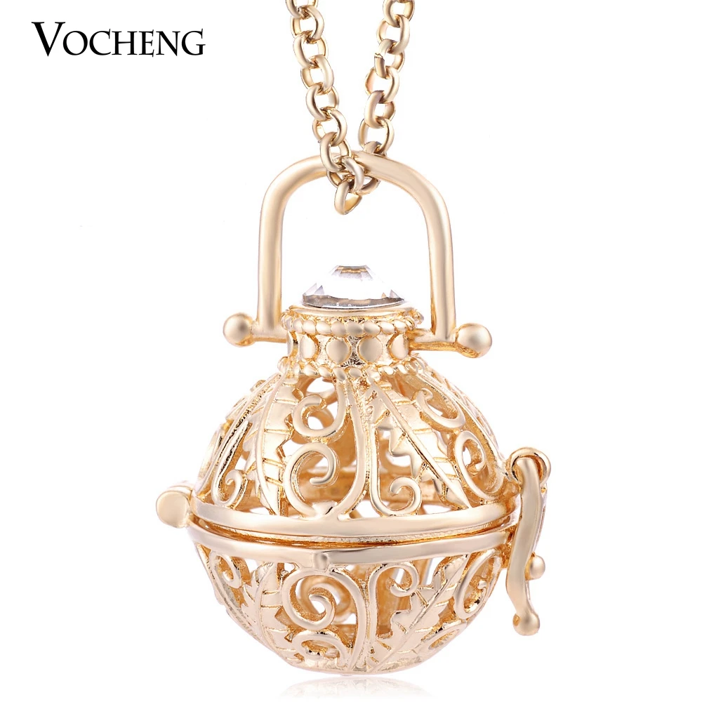 Imagem -02 - Vocheng Baby Chime Colar Difusor de Perfume Medalhão Cores Joias Pingentes com Corrente de Aço Inoxidável Tamanhos 10 10 Pol.