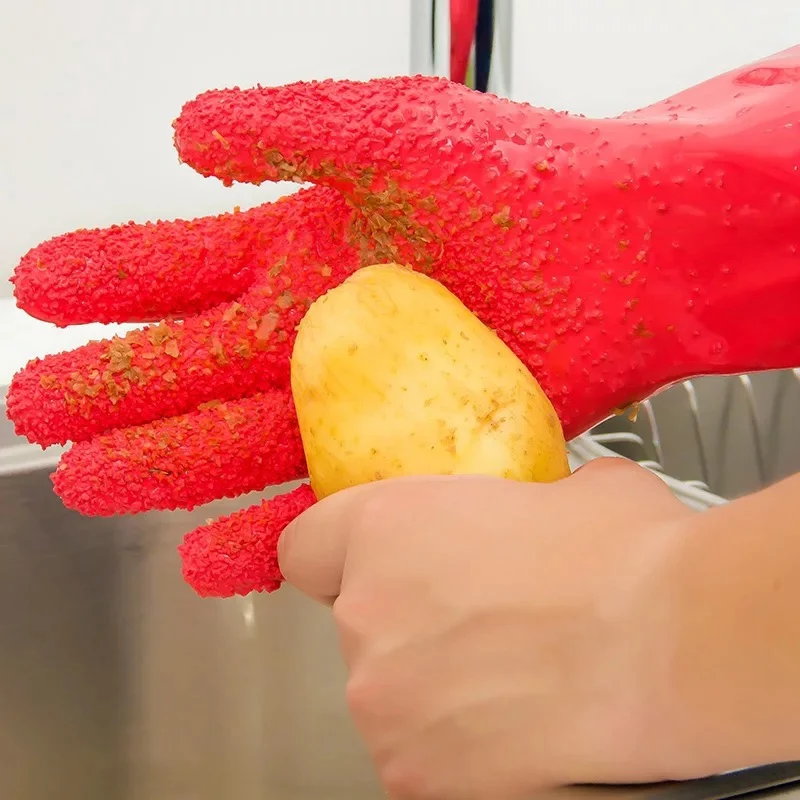 

Quick Peeling Potato Cleaning Gloves Peel Vegetables Fruit skin Scraping Fish Scales Latex glove Work gloves Kitchen Accessories