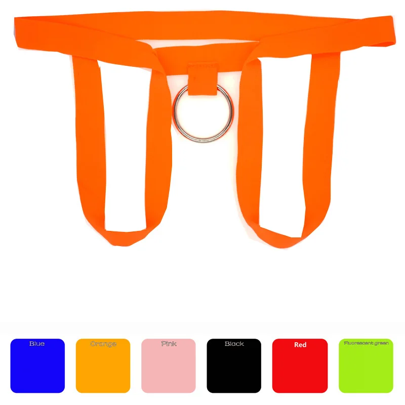 Intimo uomo gay 2019 sexy hot Mens perizoma senza cavallo perizoma anello in metallo mutandine elastiche sospensorio intimo gay