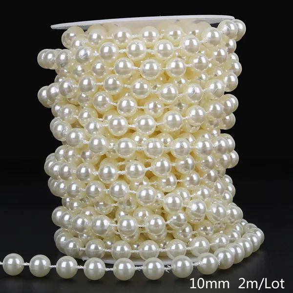ABS Nachahmung Elfenbein Perle Perle Kette Linie Schnur Gewinde Trim für DIY Hochzeit Party Dekoration & Schmuck Erkenntnisse Handwerk Zubehör