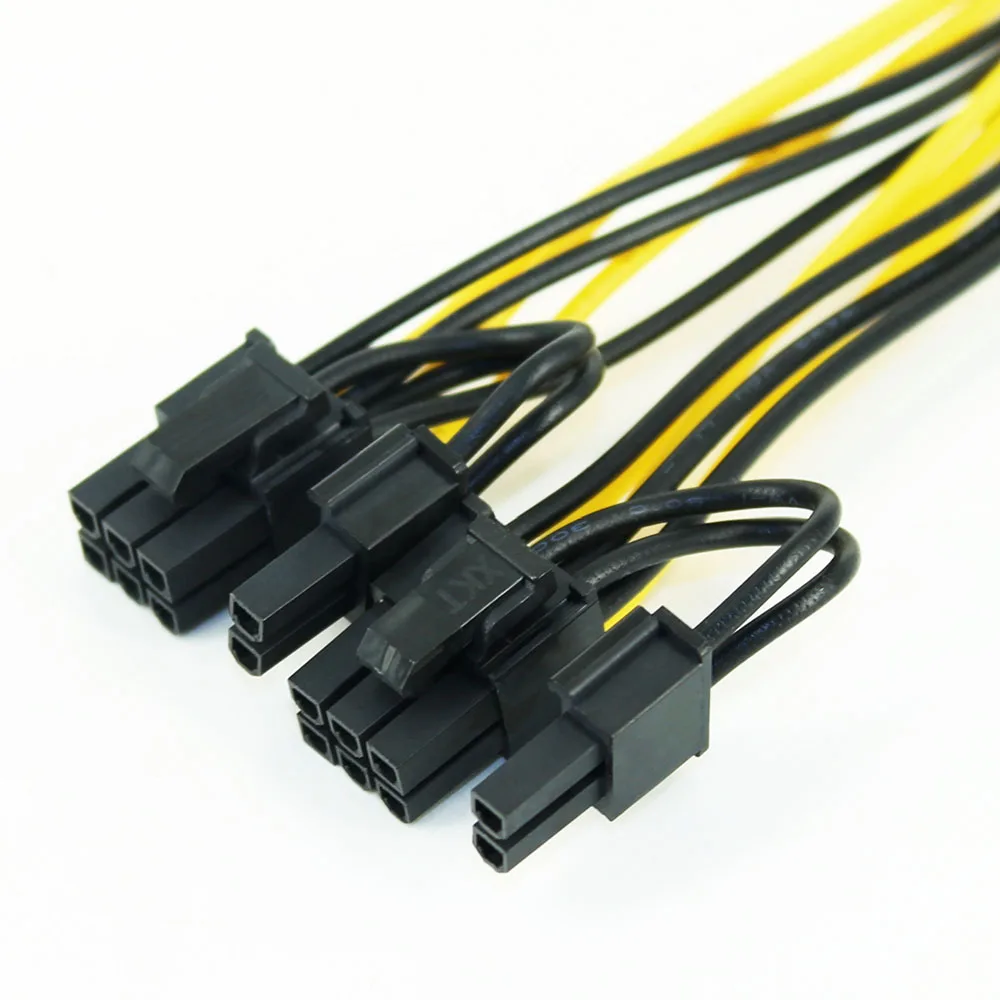 CPU 6 Pin To Graphics Video Card PCI Express Power Splitter Cable 6Pin Female Double 8Pin Male 20cm for Computer Wire