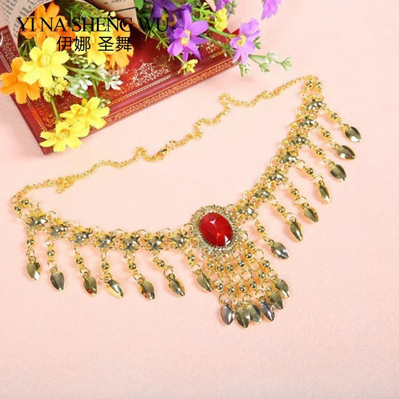 1pc Belly Dance Accessories Necklace With Big Rhinestone For Women Belly Dancing Performance Accessories Headdress Necklace