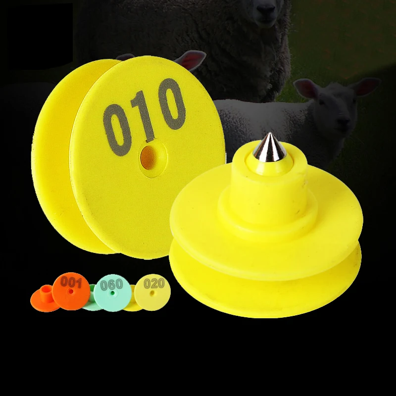 Defense Shedding Pig Ear Tag with Animal Code Sheep Identification Card Round Ear Sign