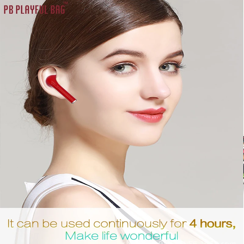 Pb ขี้เล่นกระเป๋าหูฟังสำหรับทีวีไร้สาย In-Ear หูฟังบลูทูธมินิไร้สายอินเอียร์หูฟังบลูทูธโหมดเดี่ยวชุดหูฟัง HBQ I7