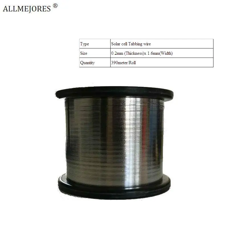 

ALLMEJORES Solar cells connector Tabbing wire soldering wire for DIY solar panel. PV ribbion wire Tinned copper strip