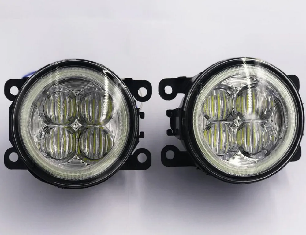 Fog Lamp Assembly angel eyes Fog Light For Peugeot 207 307 407 607 3008 SW CC VAN 2000-2013 Led Fog Lights 30W 1set