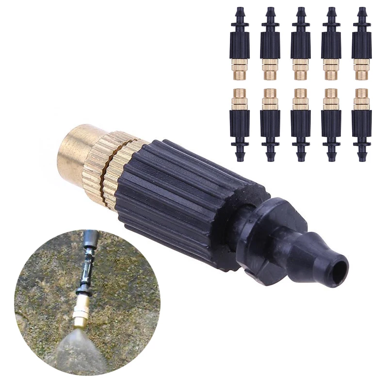 

10Pcs Copper Spray System Misting Nozzle Cooling Watering Garden Home Irrigation Accessories