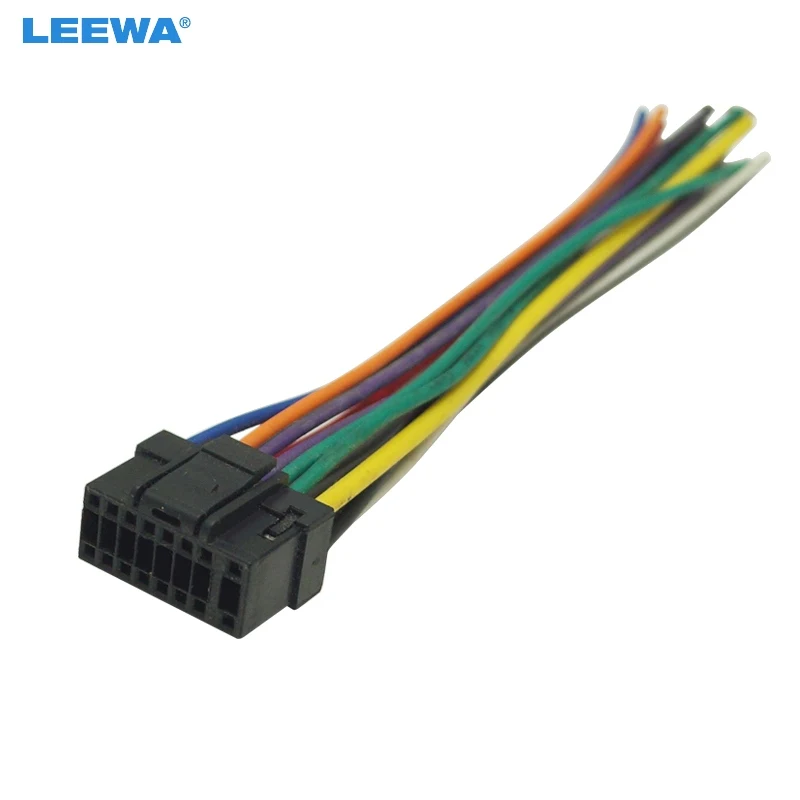 

LEEWA 10PCS Universal 16Pin Car Wire Harness Adapter Connector Plug Into Car DVD CD Radio Stereo #CA5701