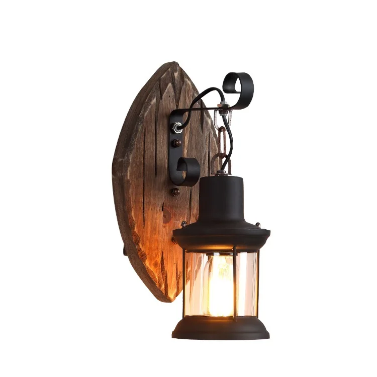 

Vintage Wall Lamp Loft Industial Decor Wandlamp Bedroom Living Room Wood Wall Lamps Home Lighting Iron Sconce Lamps