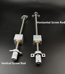 1 set d: 8mm Horizontal Screw Rod or 1 set Vertical Screw Rod 200mm- 500mm Kande 304  T8 304 Lead Screw OD 8mm Lead 2mm Pitch